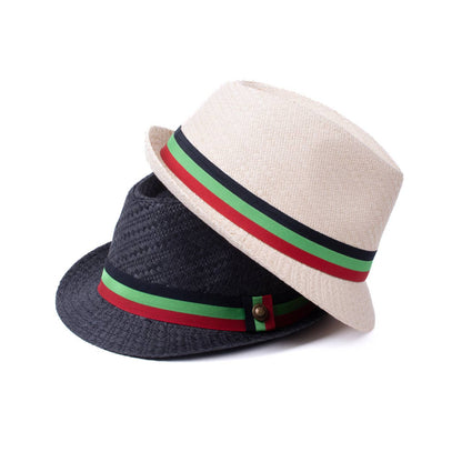 S/S Pan African Flag Banded Fashion Fedora Hat - FSS17130: L/XL / BLACK