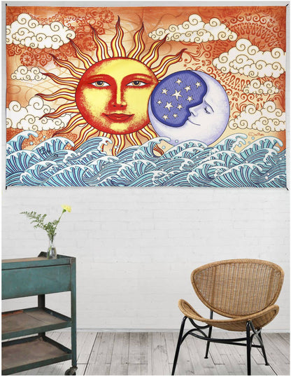 Sun & Moon Ocean Tapestry New Age Hippie Tapestries Beach