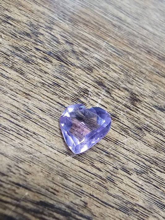 Amethyst Faceted Heart Brillian Cut