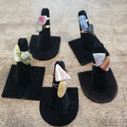 Tumbled Stones Adjustable Rings