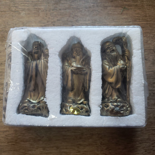 3 Wise Men Fauk Luk Sau Resin Statue Set