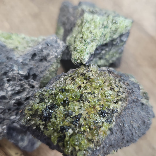 Peridot on Basalt