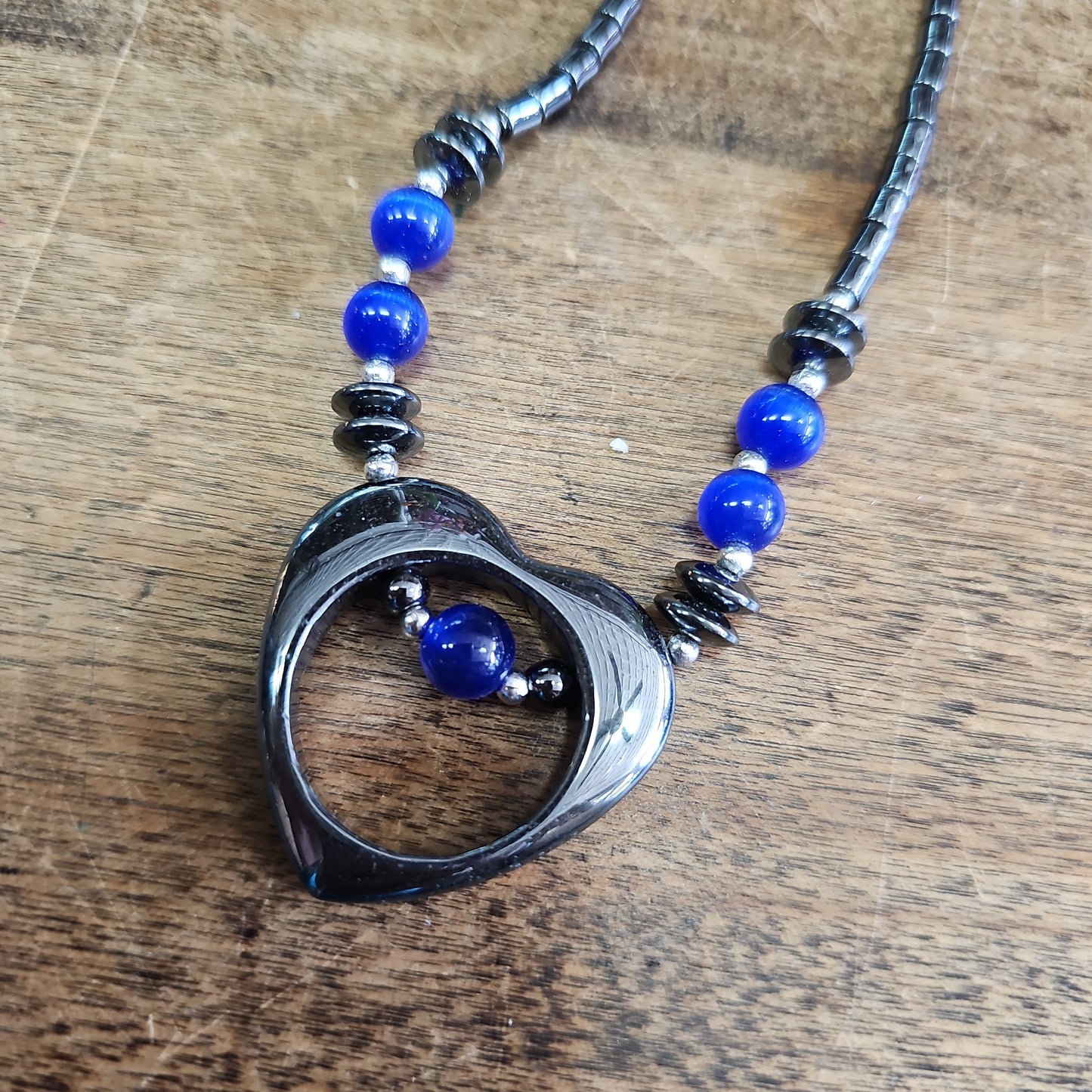 Hematite Necklace with Carved pendant