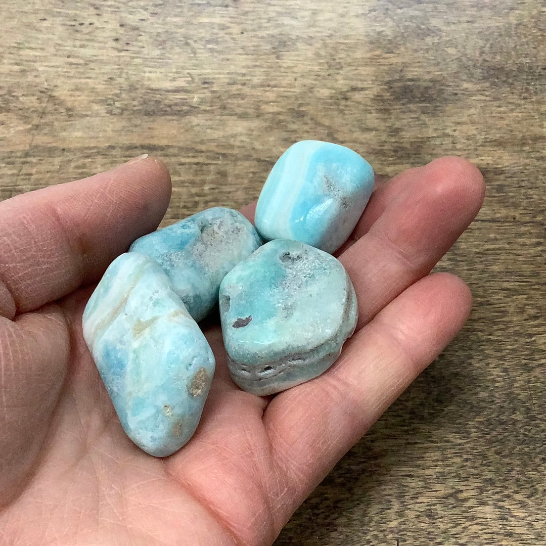 Blue Aragonite Tumbled