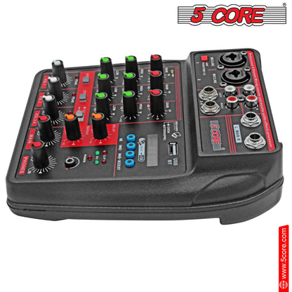 5 Core 4 Channel Professional Bluetooth Studio Mixer