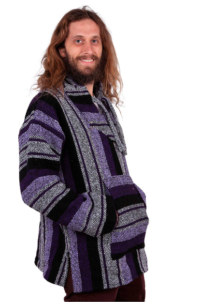 Baja Joy Pull Over Hoodie Purple & Grey