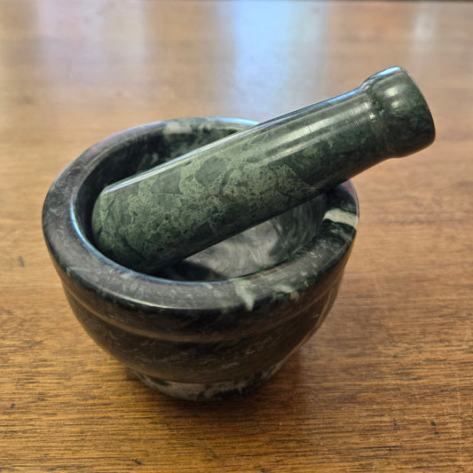 Green Marble Mortar and Pestle