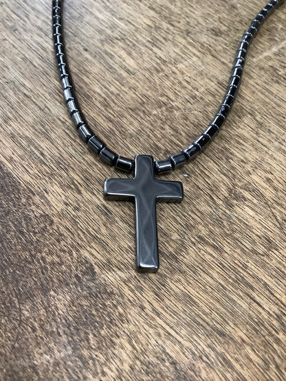 Hematite Necklace with Carved pendant