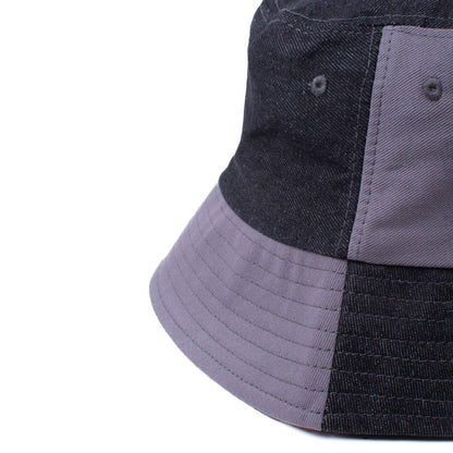 Unisex Two Tone Denim Bucket Hats -BHT1004: S/M / BLACK