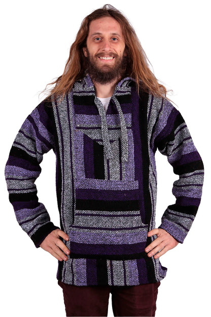 Baja Joy Pull Over Hoodie Purple & Grey