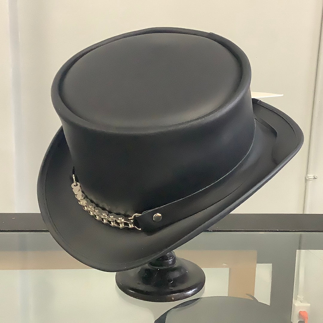 El Dorado Black leather hat with chain band