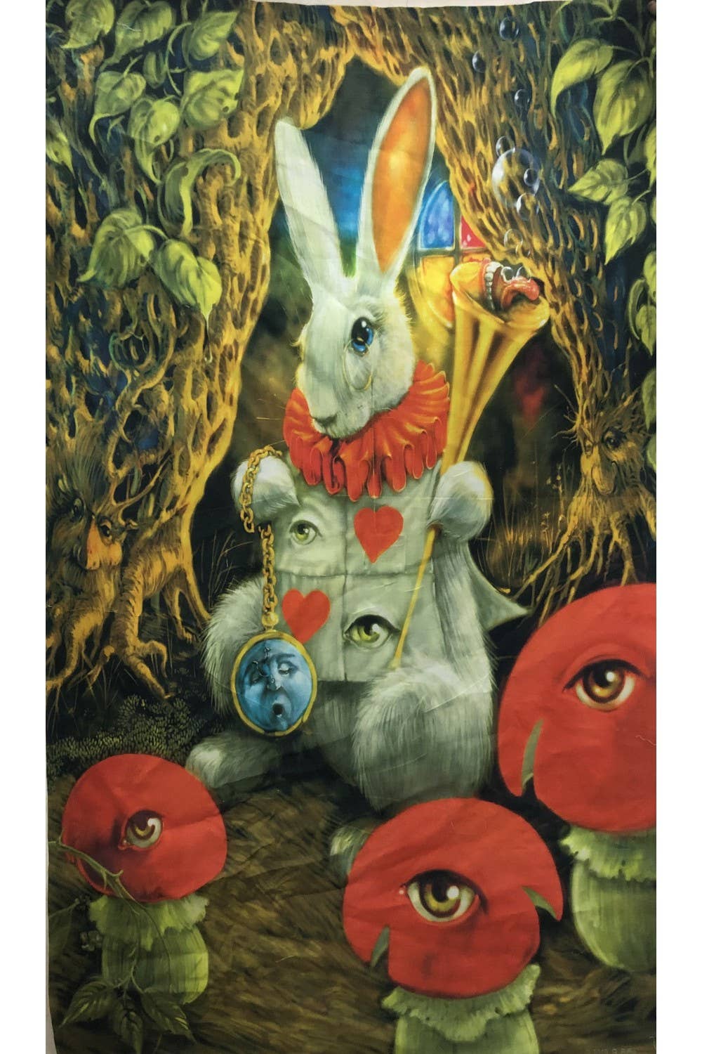 Heady Art Print Mini Tapestry White Rabbit