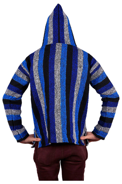 Baja Joy Pull Over Hoodie Blue Stripe