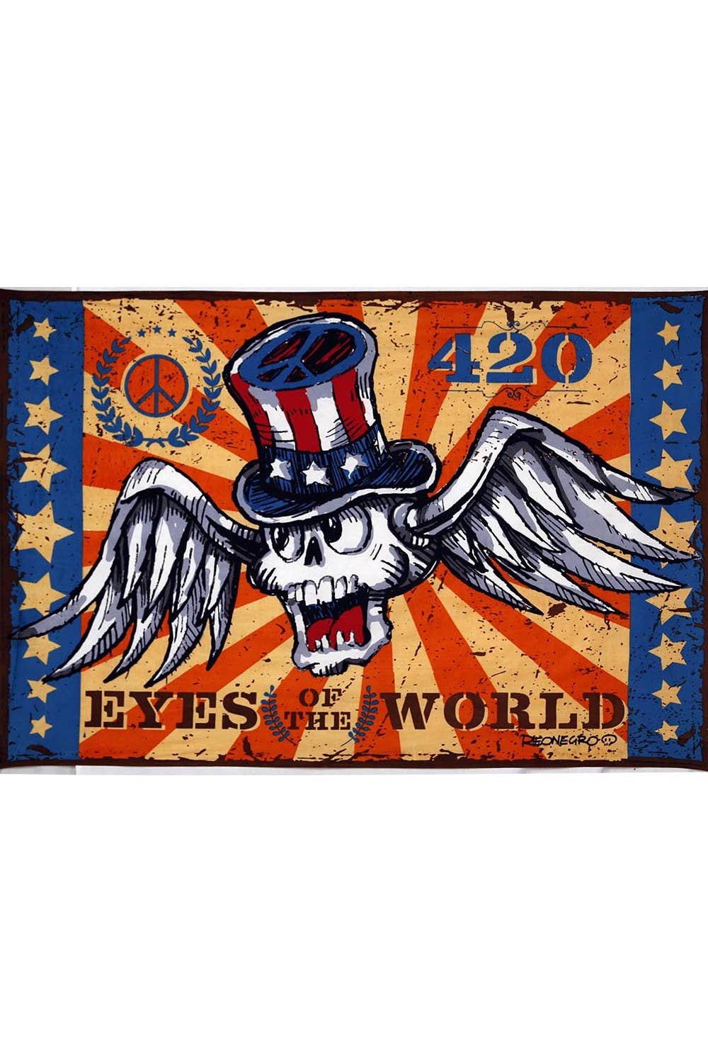 Eyes of the World Tapestry Hippie Skull Tapestries Packaged