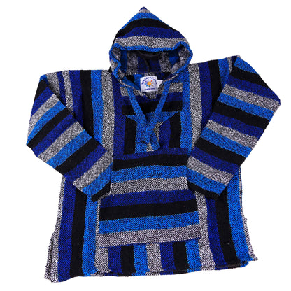 Baja Joy Pull Over Hoodie Blue Stripe