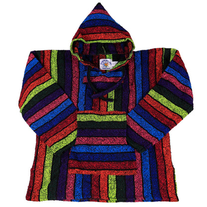 Baja Joy Pull Over Hoodie Neon Rainbow