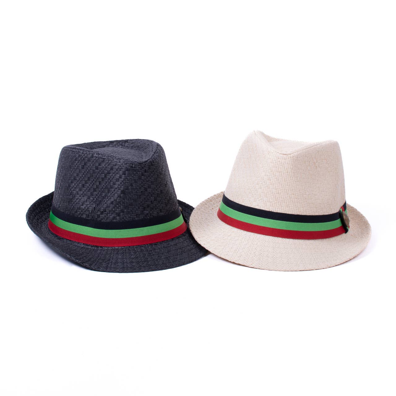 S/S Pan African Flag Banded Fashion Fedora Hat - FSS17130: L/XL / BLACK