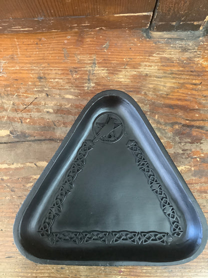 Cast iron incense holder triangle