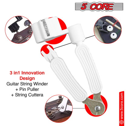 Guitar String Winder Cutter and Bridge Pin Puller 3 in 1