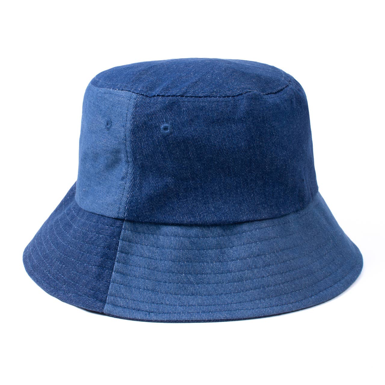 Unisex Two Tone Denim Bucket Hats -BHT1004: S/M / BLACK