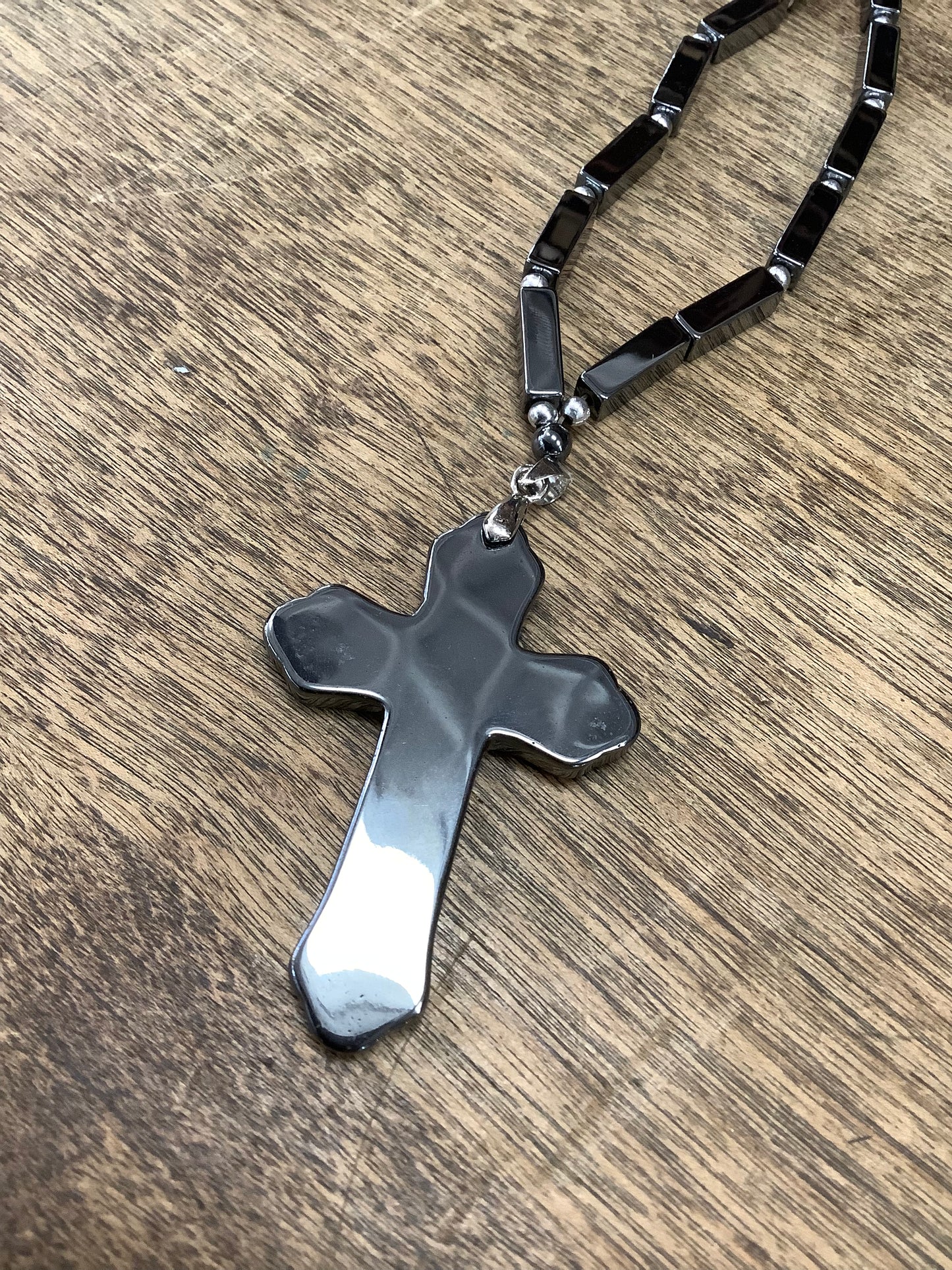 Hematite Necklace with Carved pendant