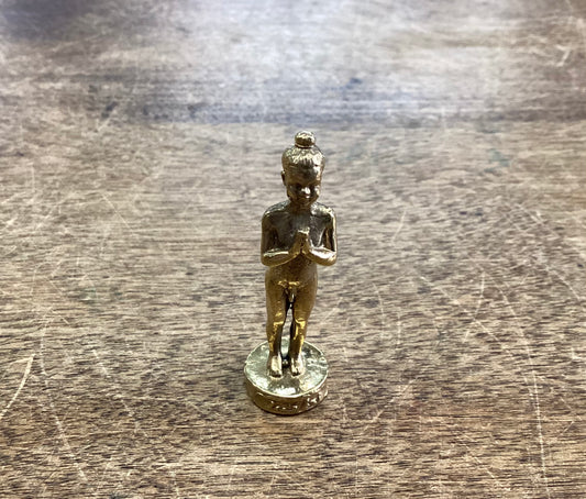 Miniature Brass Kuman Thong Figurine