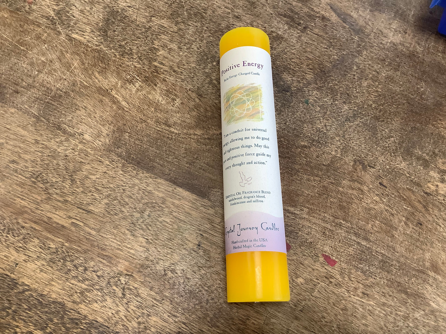 1.5" x 7" Pillar Reiki Herbal candle by Crystal Journeys