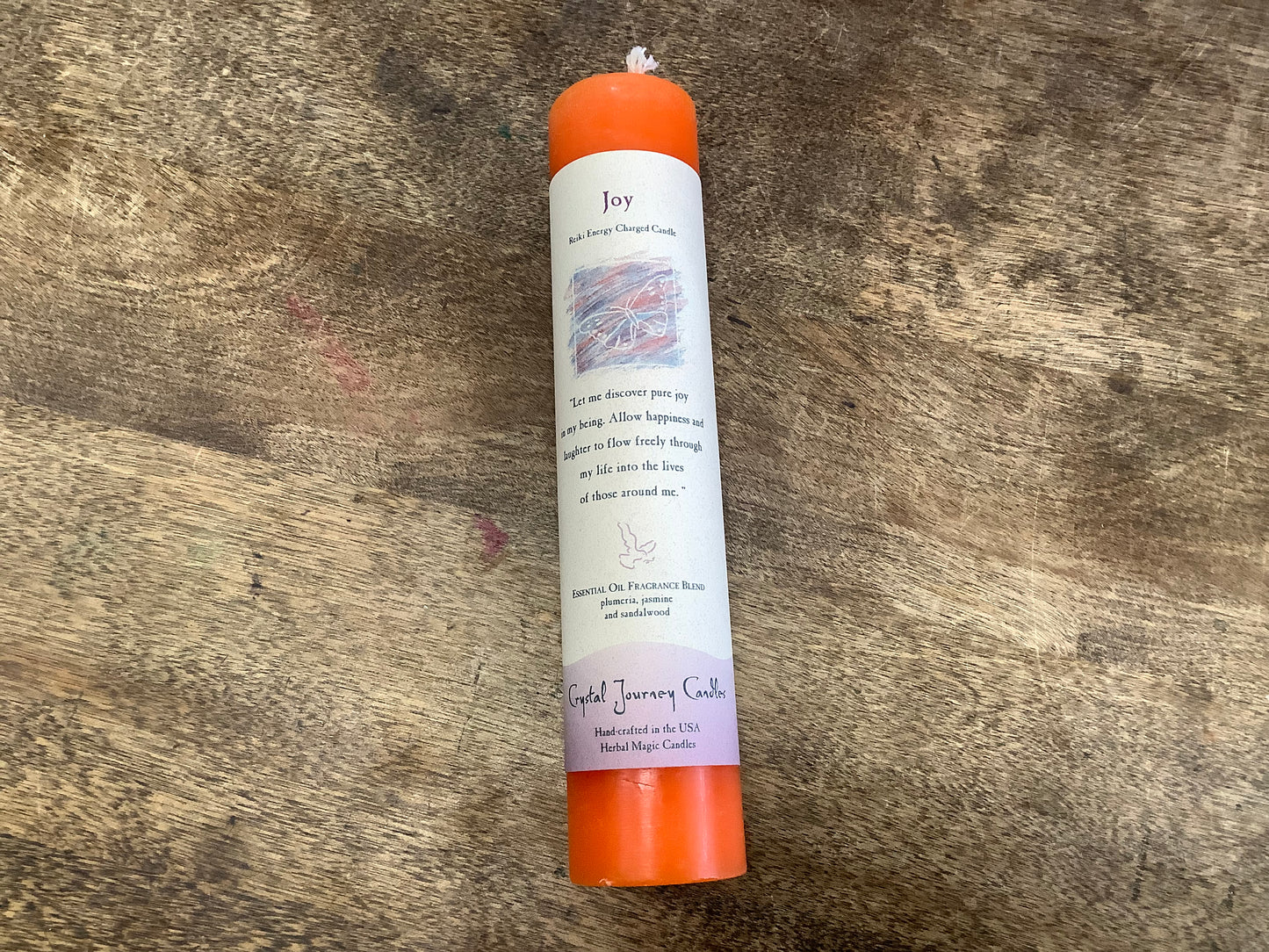 1.5" x 7" Pillar Reiki Herbal candle by Crystal Journeys