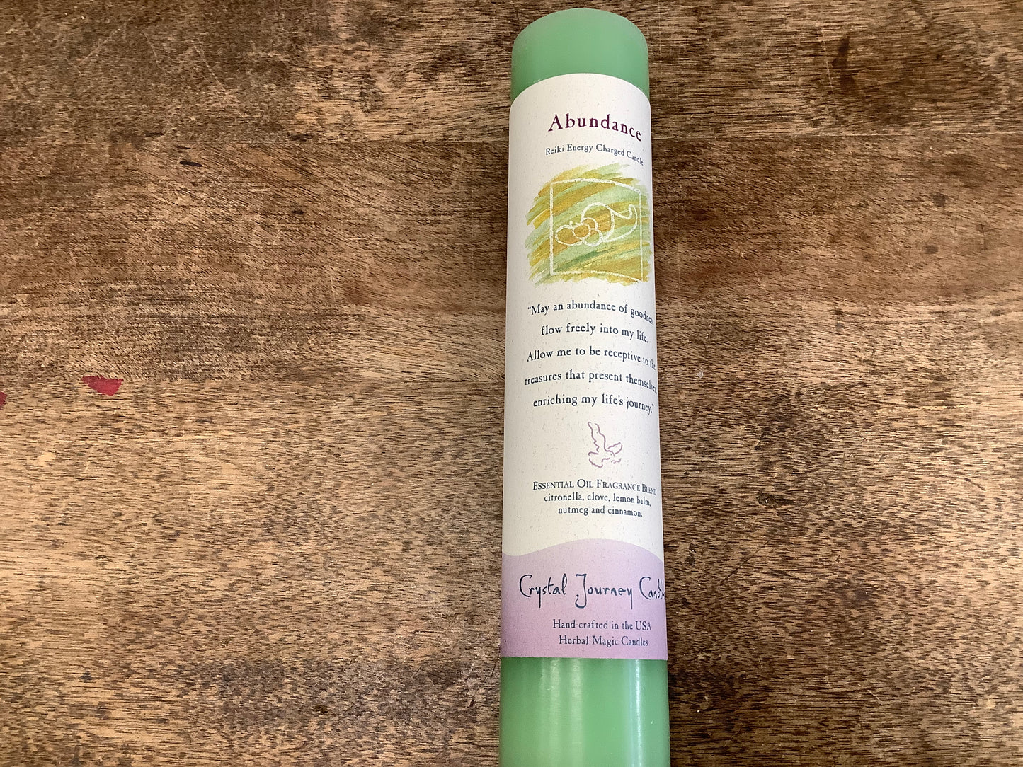 1.5" x 7" Pillar Reiki Herbal candle by Crystal Journeys