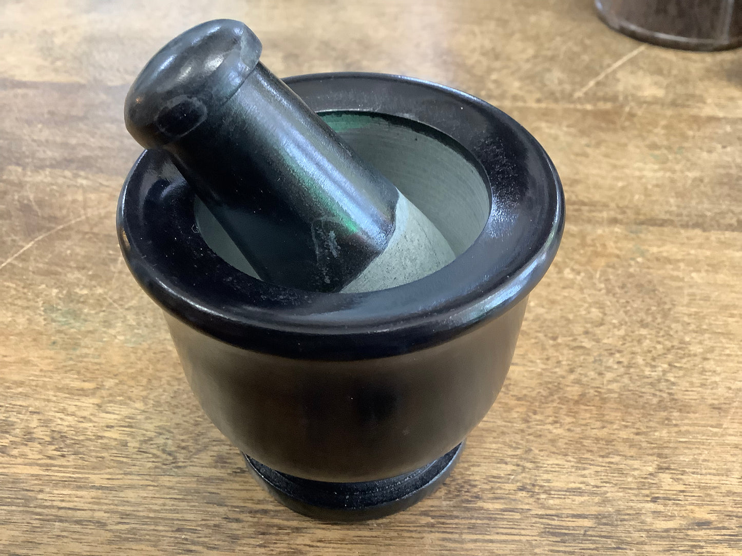 Black mortar and pestle 3” x 2.75”