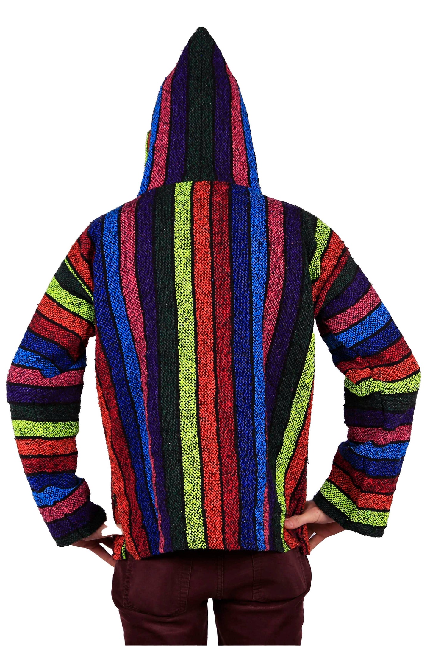 Baja Joy Pull Over Hoodie Neon Rainbow