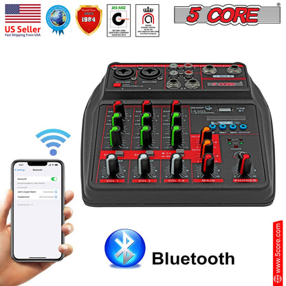 5 Core 4 Channel Professional Bluetooth Studio Mixer