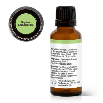 Organic Lemongrass Essential Oil 30mL