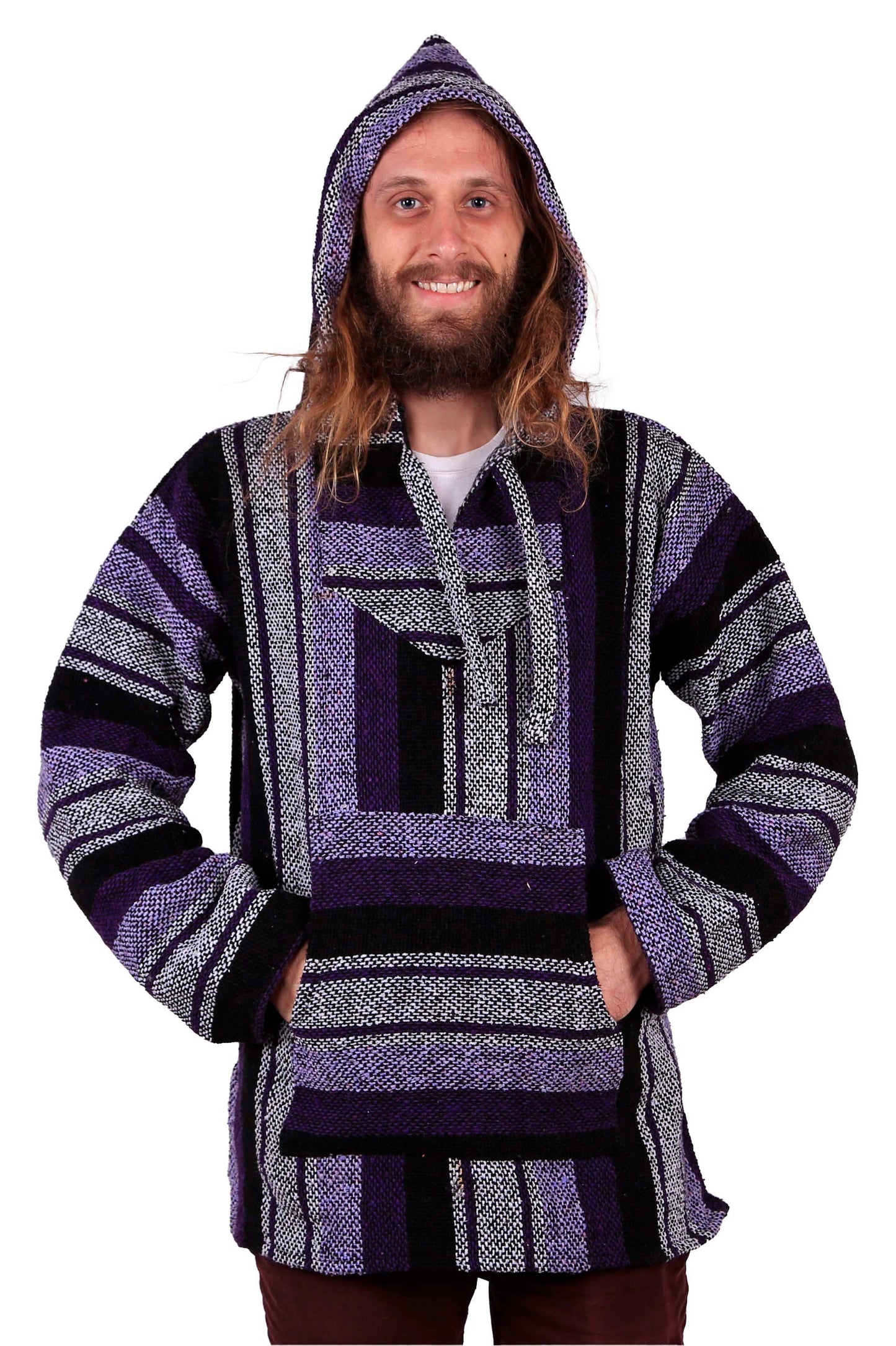 Baja Joy Pull Over Hoodie Purple & Grey