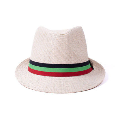 S/S Pan African Flag Banded Fashion Fedora Hat - FSS17130: L/XL / BLACK