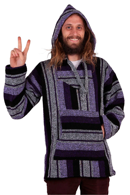 Baja Joy Pull Over Hoodie Purple & Grey