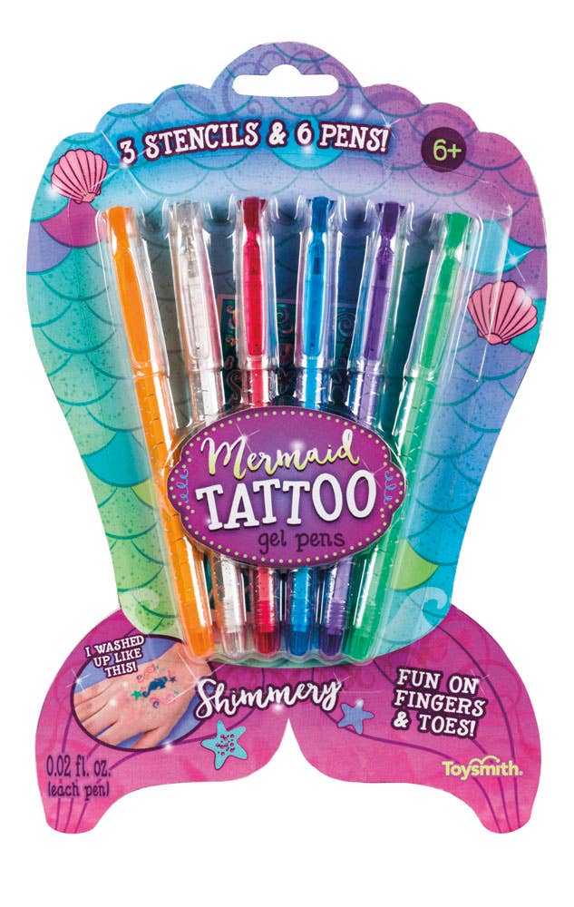 Mermaid Tattoo Gel Pens, Set of 6