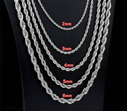 Stainless Steel Twist Chain Men's Necklace