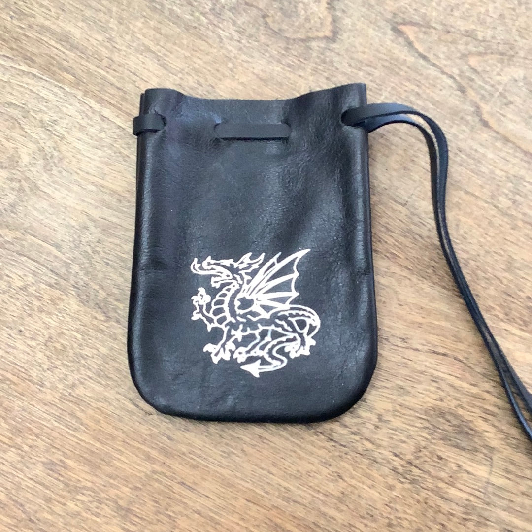 Leather Medicine Pouch Drawstring