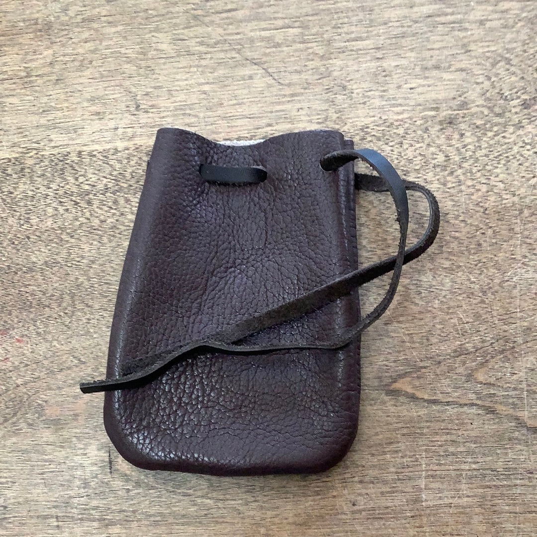 Leather Medicine Pouch Drawstring