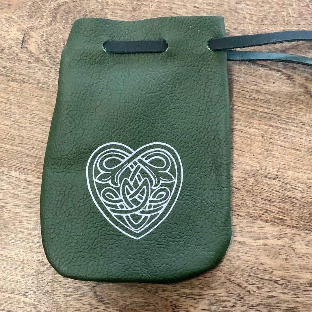 Leather Medicine Pouch Drawstring