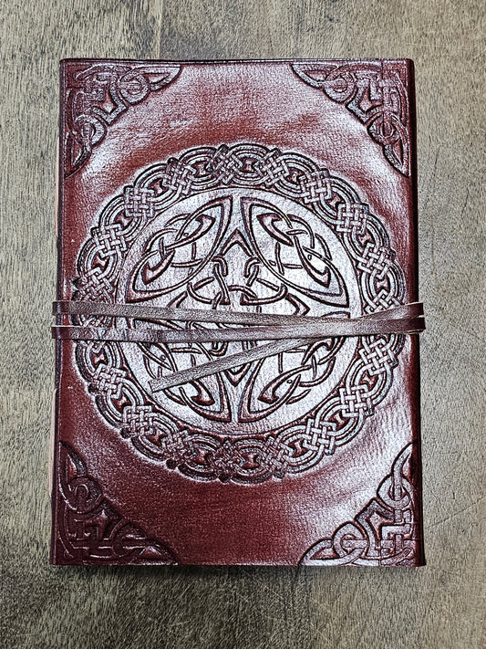 5x7 Leather Celtic Journal w/ Cord/Strap