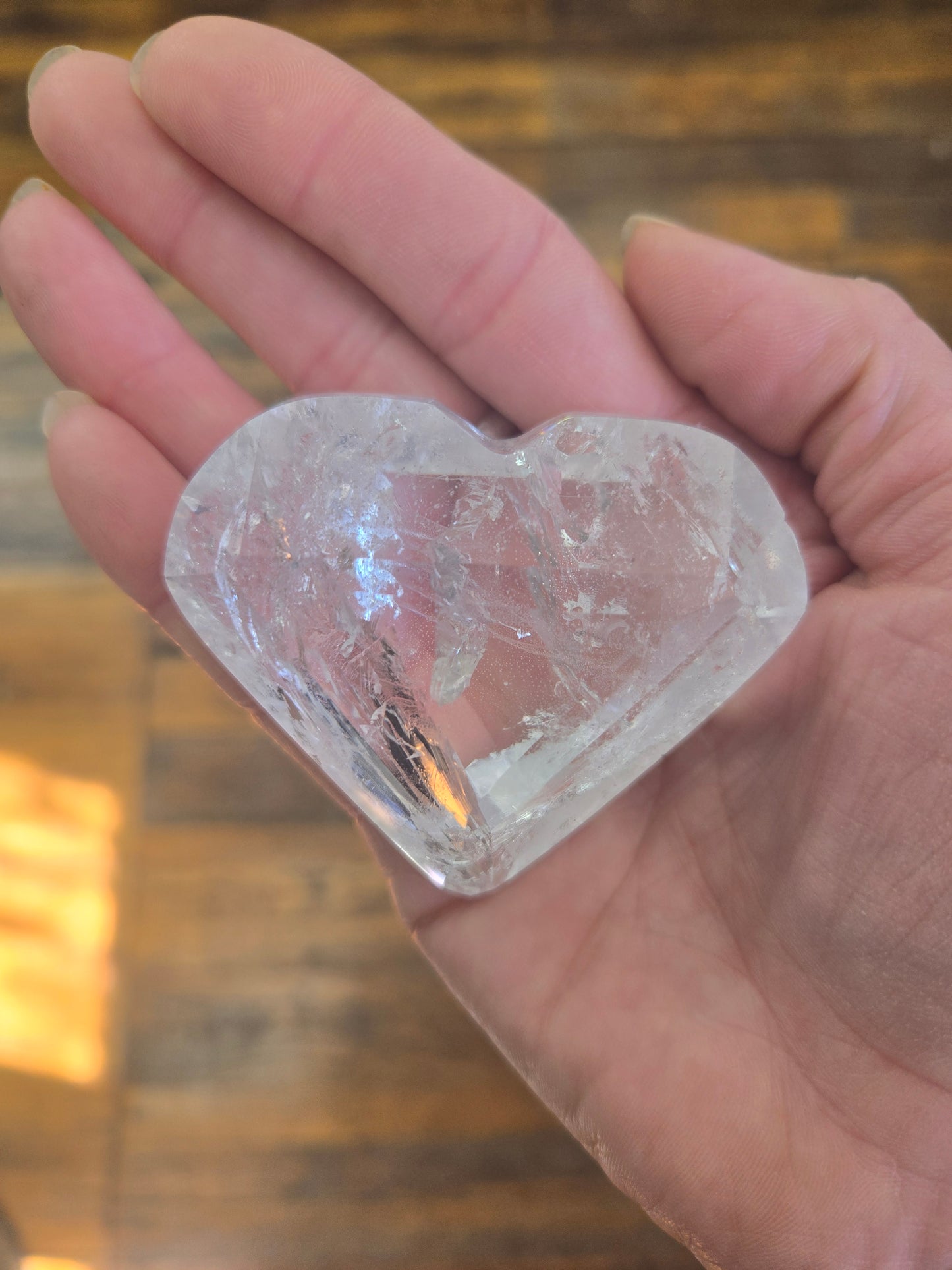 Clear Quartz Faceted Heart