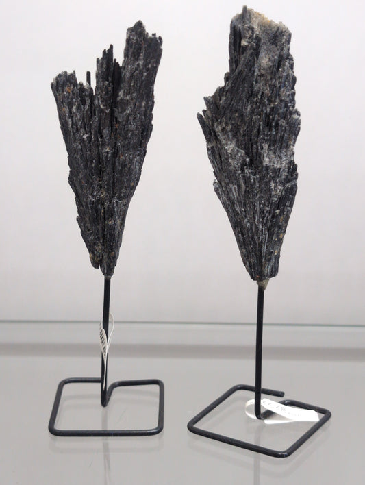 Black Kyanite on Metal Wire Base