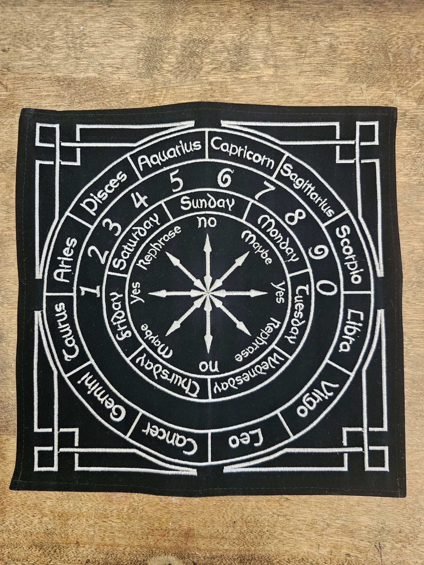 Pendulum Mat Astrology Felt Embroidered