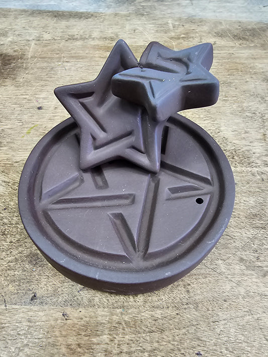 Backflow Cone Incense Burner Triple Pentagram