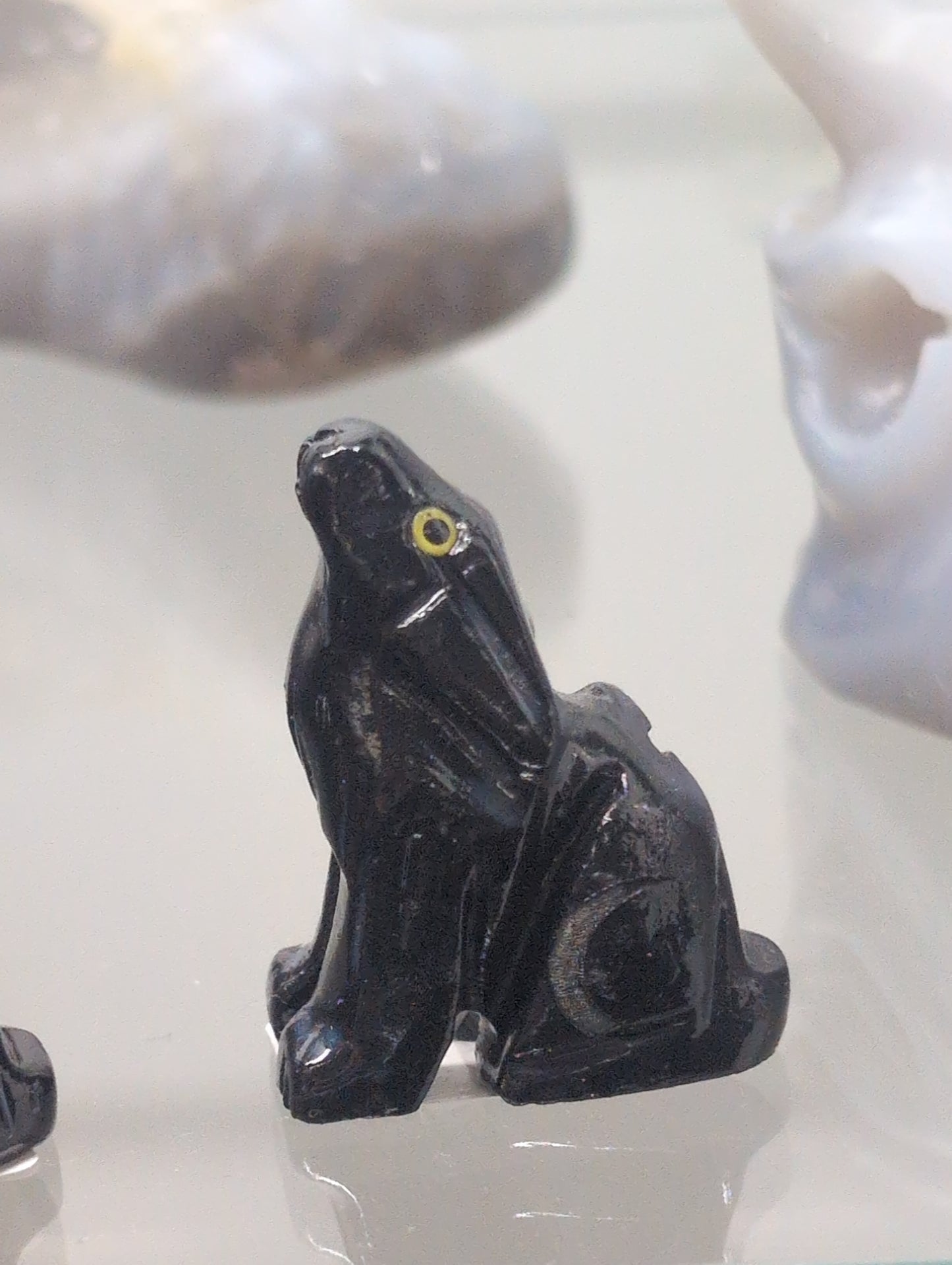 Black Gemstone Calcite or Onyx Carved Power Animal