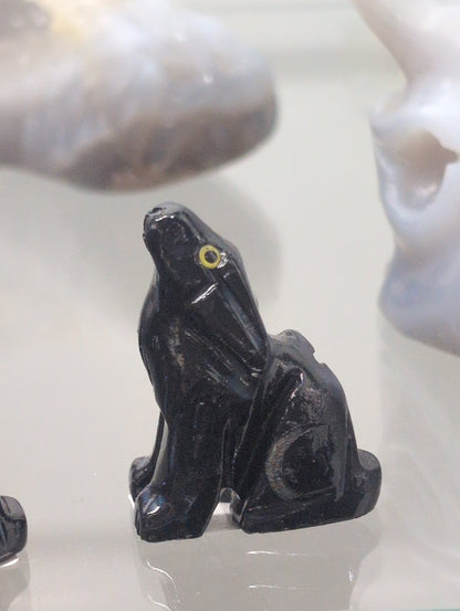 Black Gemstone Calcite or Onyx Carved Power Animal