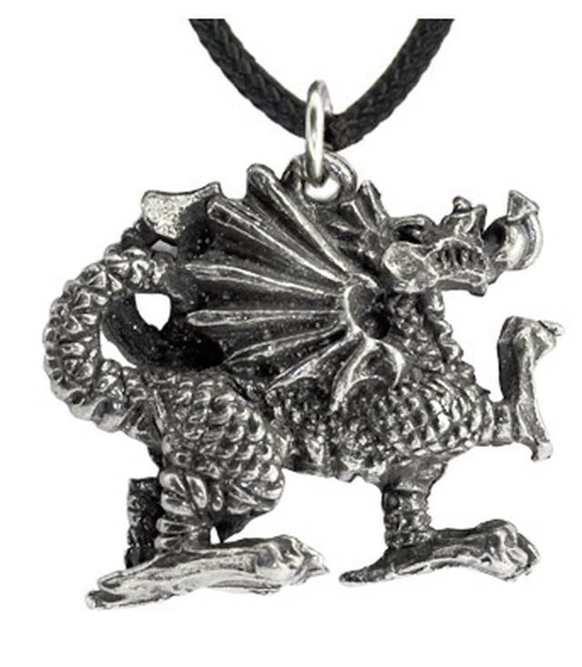 Pewter Pendant - Medieval Dragon