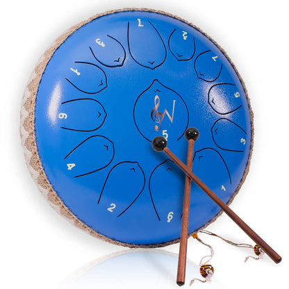 Wise Harmony Steel Tongue Drum 12 Inch 13 Notes: Blue